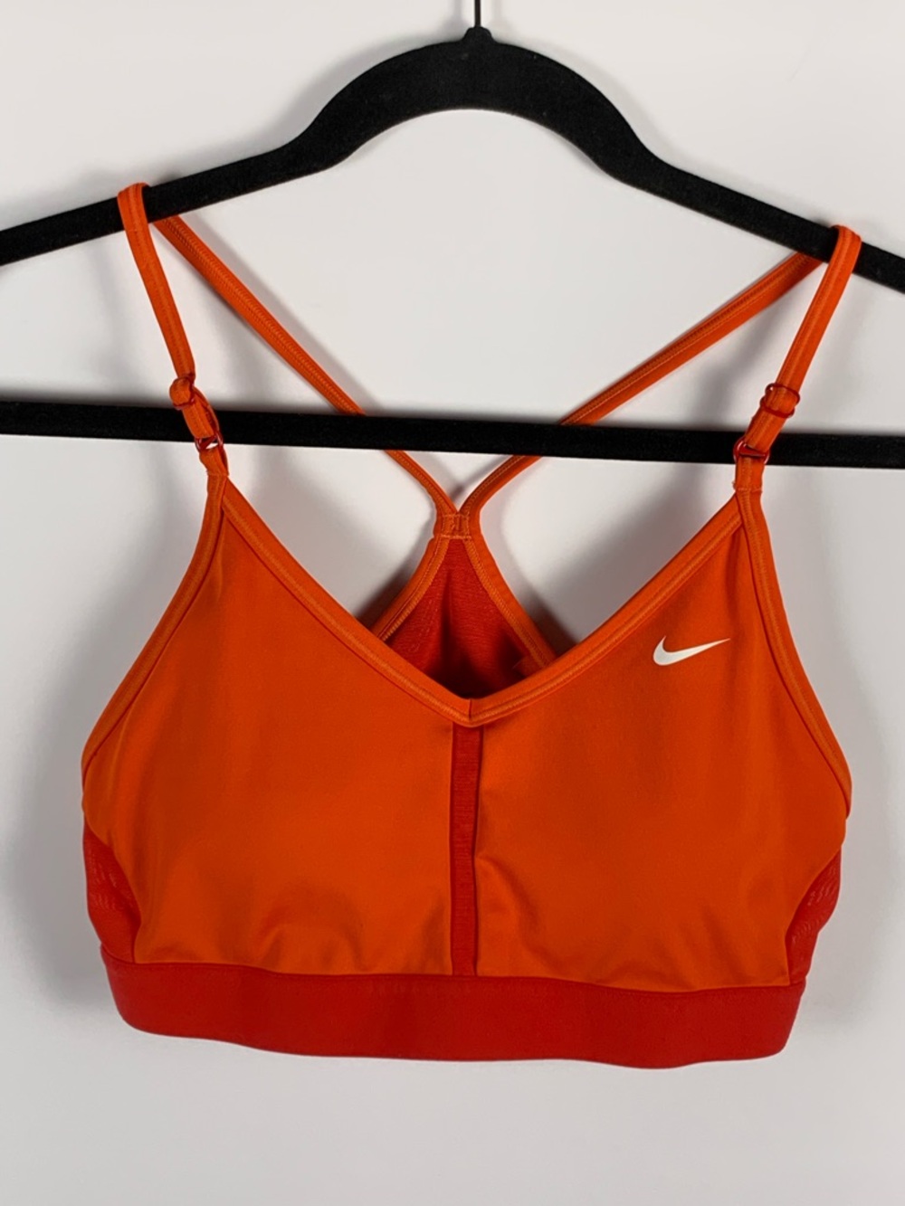 Nike Dri-FIT Sports Bra Womens Small Orange Racerback Strappy Athletic Gym